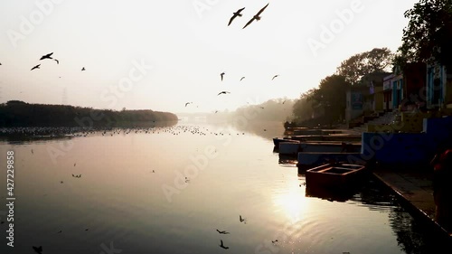 landscape view of yamuna ghat ,delhi,india.