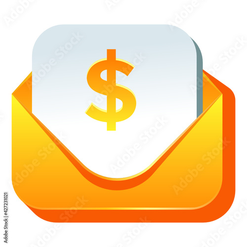  Download financial mail, premium flat icon