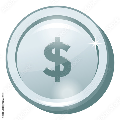 
Dollar coin with editable premium graphic 

