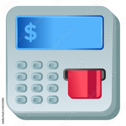
Automated teller machine flat icon, trendy design 

