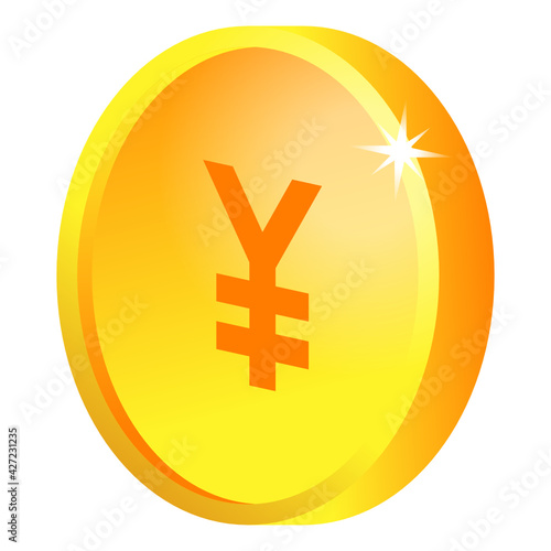 
Flat yen coin, editable design 

