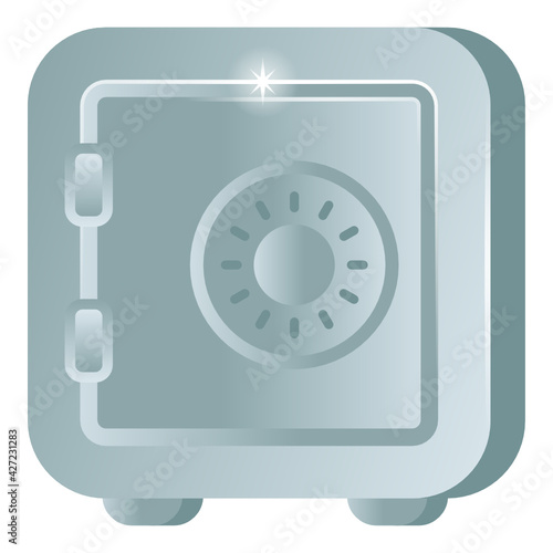 
Flat bank vault icon, trendy design 

