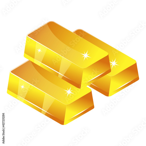 
A trendy flat icon of gold stack

