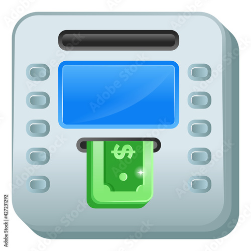 
Automated teller machine flat icon, trendy design 

