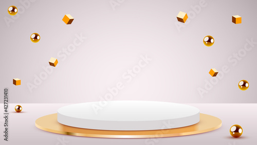 Abstract scene background. Cylinder podium on background. Product presentation, mock up, show cosmetic product, Podium, stage pedestal or platform.