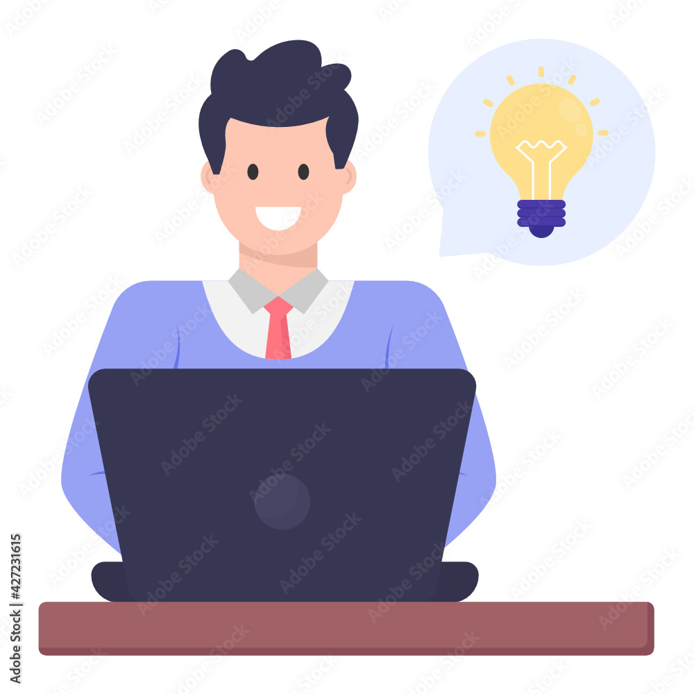 An icon of chat idea in flat concept design
An icon of chat idea in flat concept design