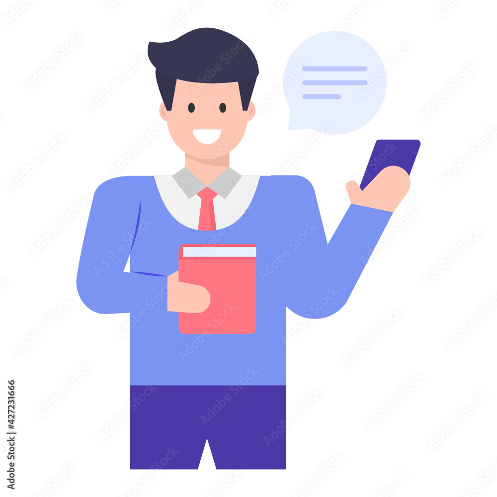 A student chat concept icon, student doing mobile study
A student chat concept icon, student doing mobile study