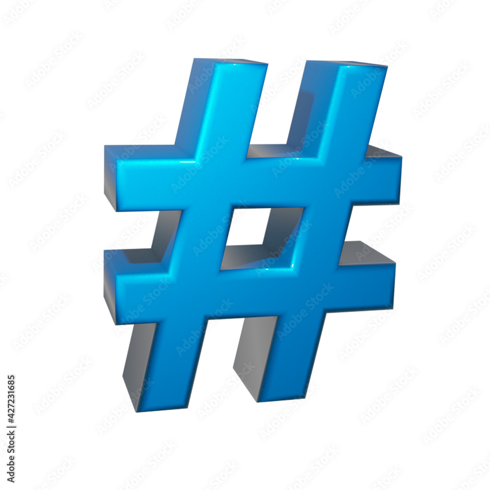 Fototapeta premium 3D image of #blue icon