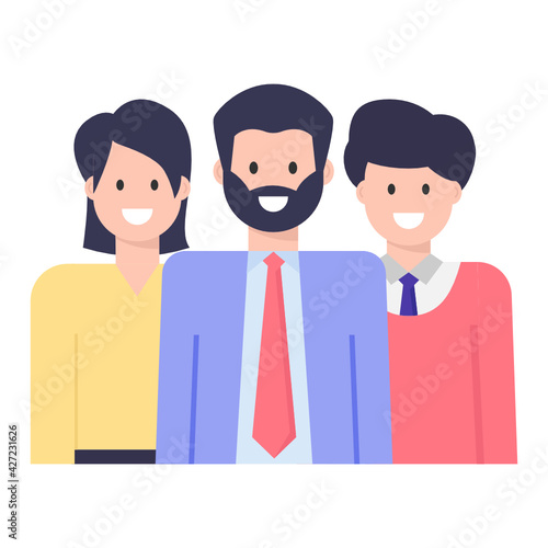 
A concept icon of virtual teacher with characters of student and teacher

