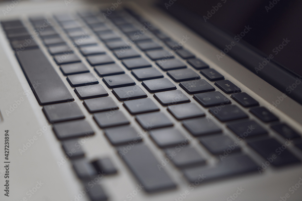 Picture of an isolated close-up keyboard 