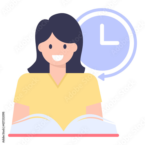 
A degree holder scholar avatar, flat concept icon

