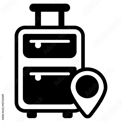 
Well designed glyph icon of luggage location 

