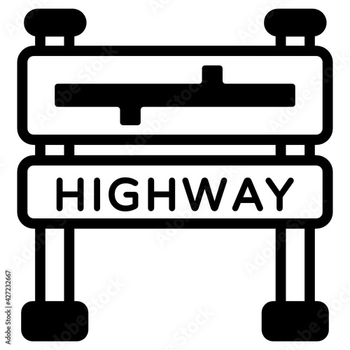 
A well creative glyph icon of road barrier 


