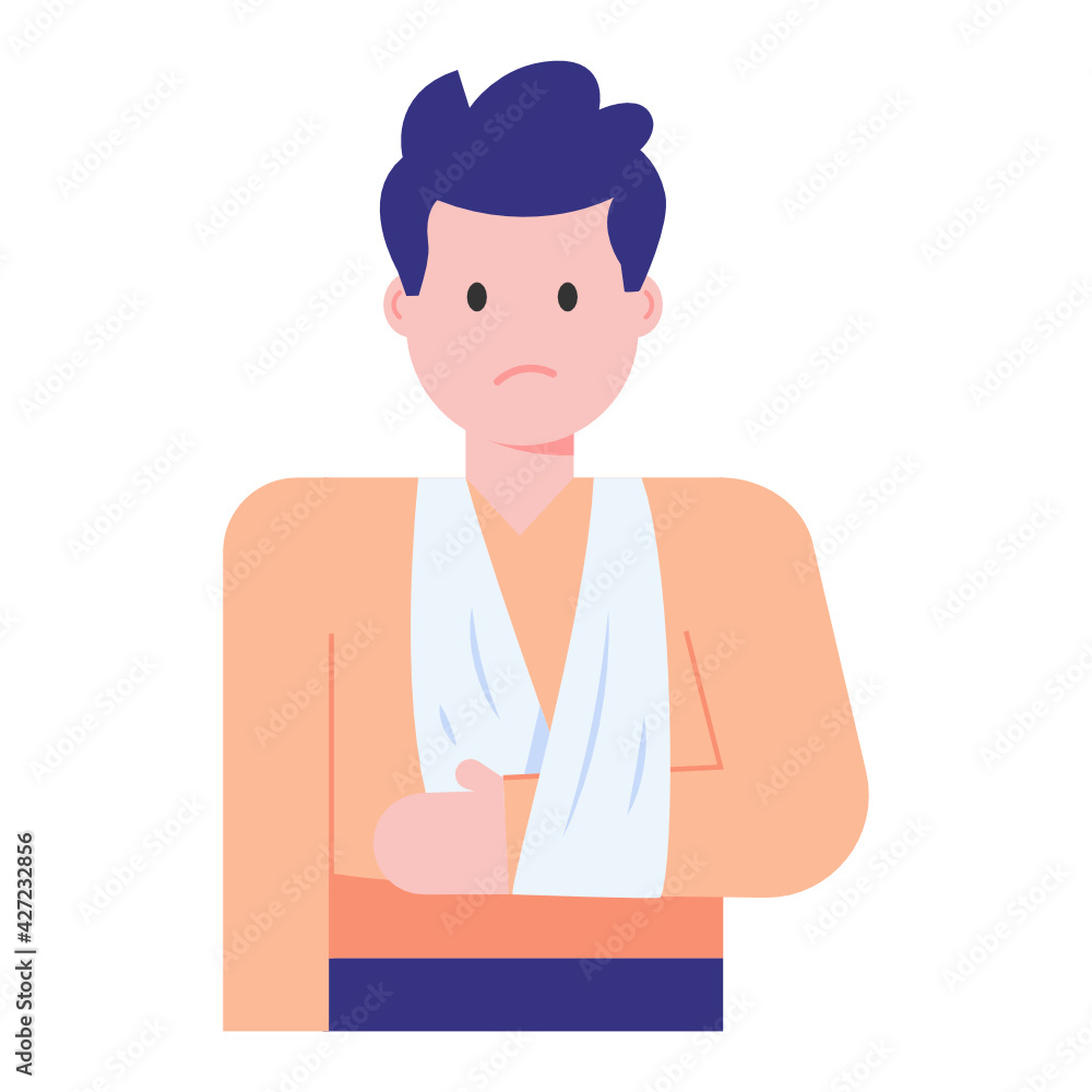 An arm injury flat concept icon
An arm injury flat concept icon