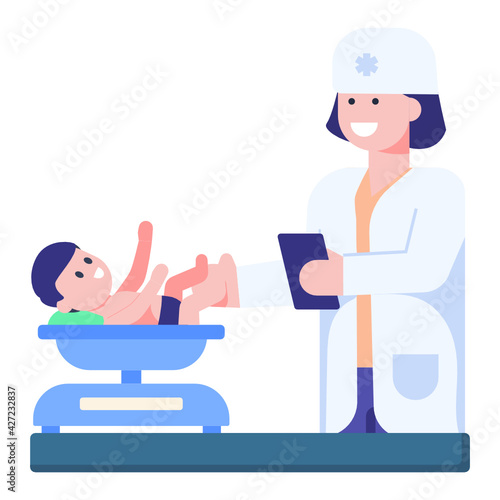 
Child specialist, pediatrician concept vector in flat style

