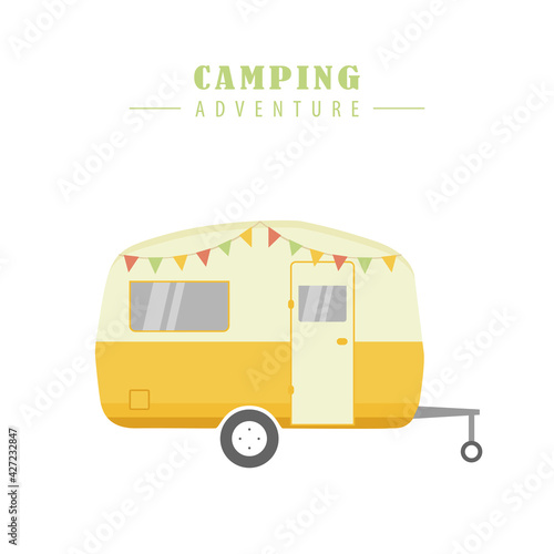 camper summer holiday on a road trip