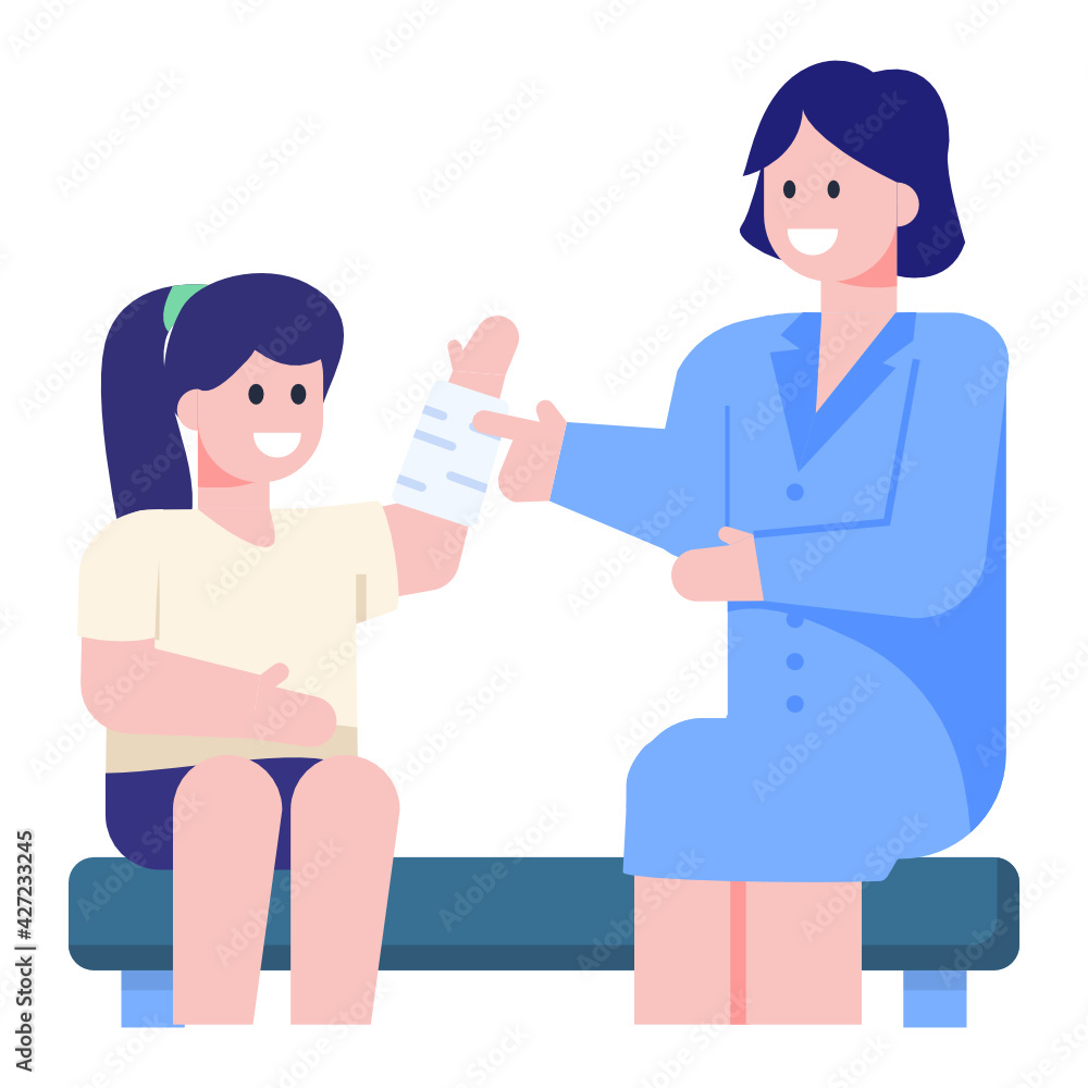 Fototapeta premium Child specialist, pediatrician concept vector in flat style