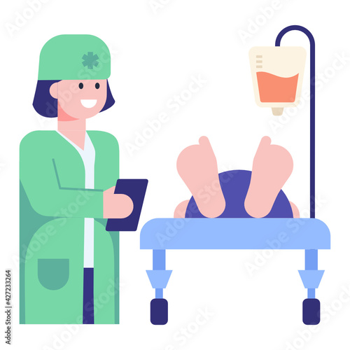 
A trendy patient iv drip icon, premium healthcare vaccine concept 


