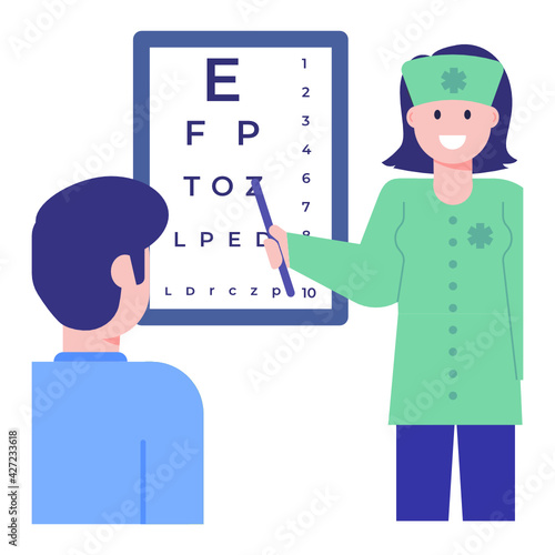 
Eye checkup in flat concept vector 

