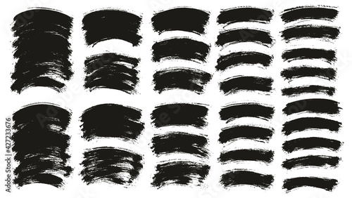Round Brush Thin Curved Background Artist Brush High Detail Abstract Vector Background Set 