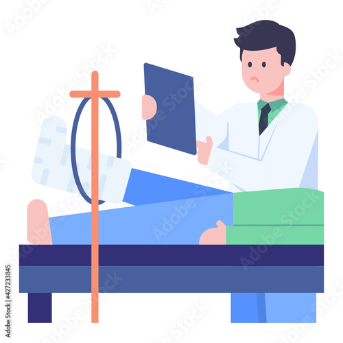
Injured person a flat conceptual icon 

