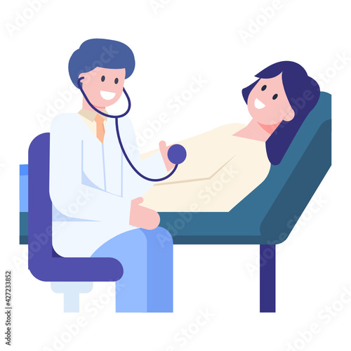 
A trendy patient treatment flat conceptual icon 

