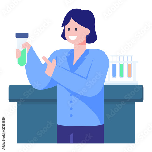 
Well designed flat conceptual icon of lab technician

