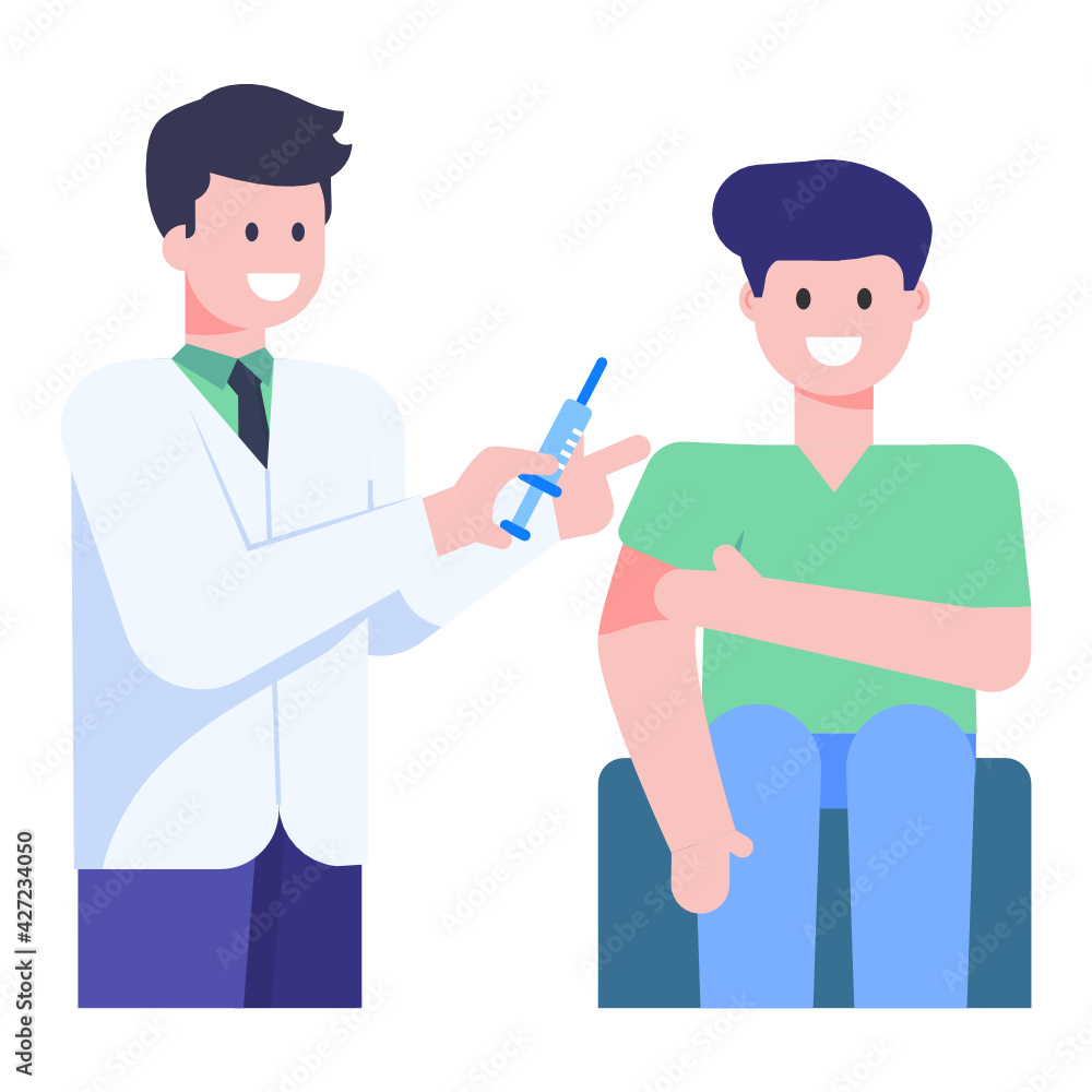 Doctor with assistant having discussion, flat concept icon
Doctor with assistant having discussion, flat concept icon