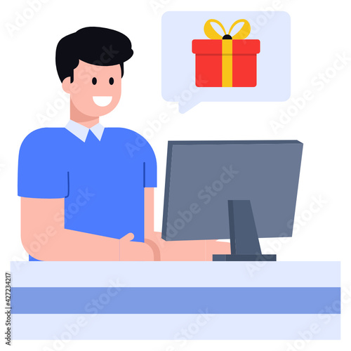 
Download online buy concept icon in flat design 

