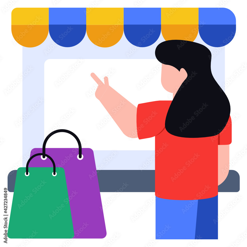 Flat concept icon of a gifts shop in modern flat style
Flat concept icon of a gifts shop in modern flat style