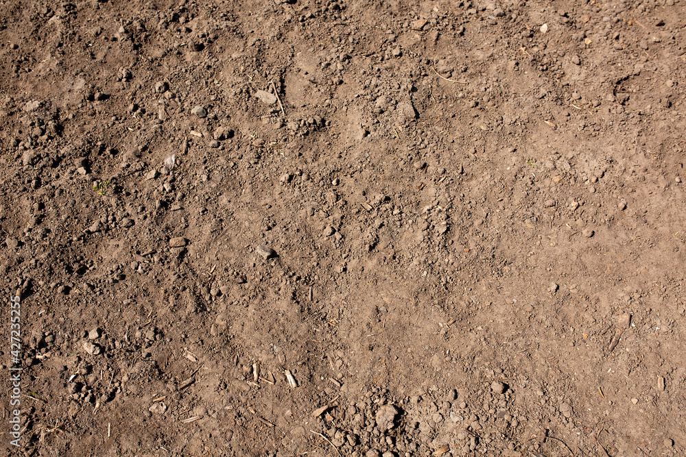 Dry soil surface closeup. Garden work concept Dry soil surface closeup. Garden work concept