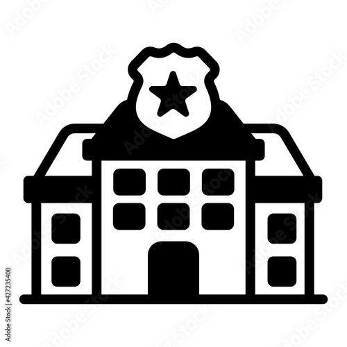 
A glyph design trendy icon of police station 

