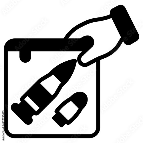 
Bullet evidence in an editable glyph design icon 

