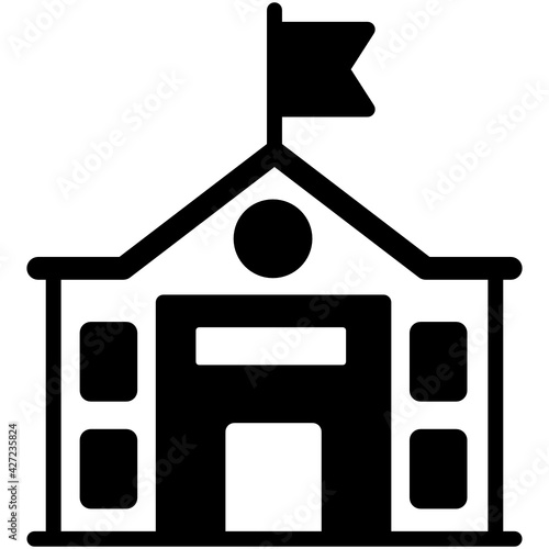 
A trendy solid style editable icon of embassy 

