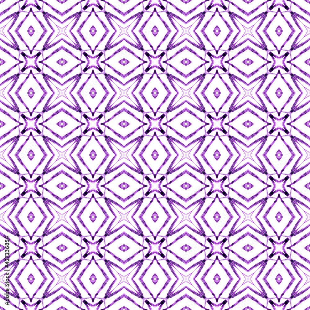 Mosaic seamless pattern. Purple sightly boho chic