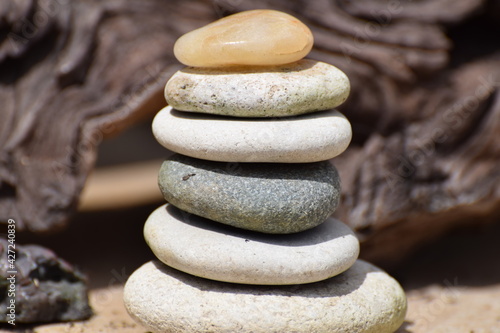 Canvas Print stack of pebbles