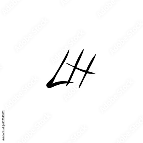 LH initial handwritten logo for identity