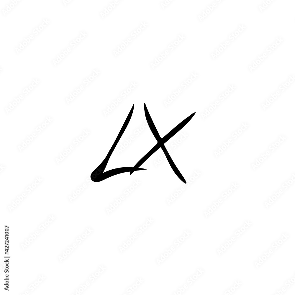 LX initial handwritten logo for identity