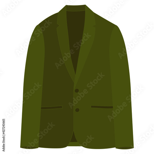 vector, isolated, men's green jacket