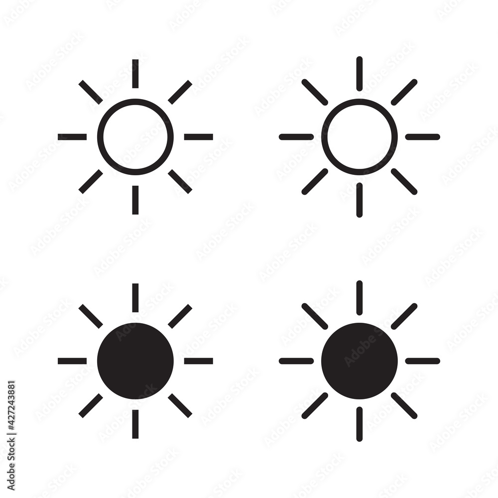 sun line vector icon