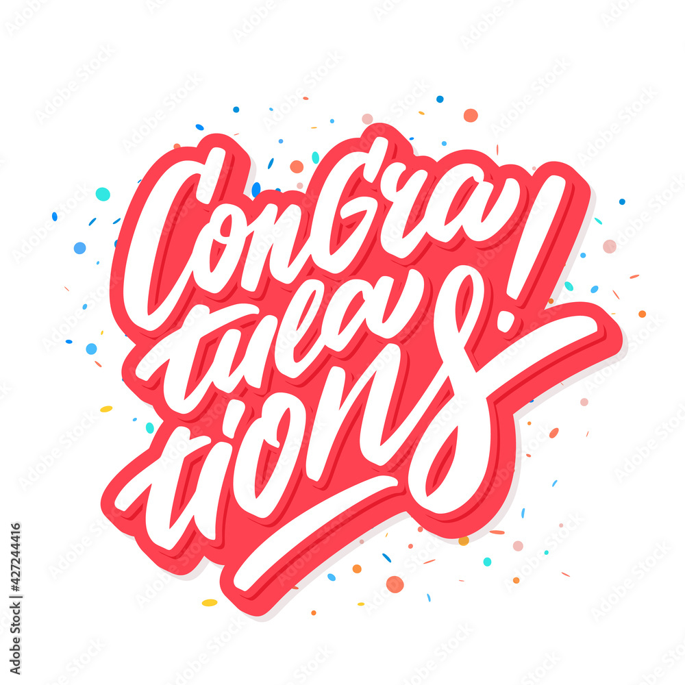 Congratulations. Vector handwritten lettering. Vector illustration. Congratulations. Vector handwritten lettering. Vector illustration.