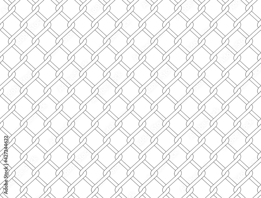 Chain link fence seamless isolated on white Chain link fence seamless isolated on white