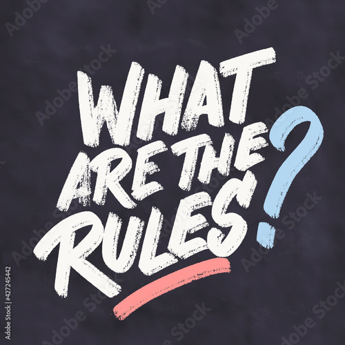 What are the rules. Vector handwritten chalkboard lettering.