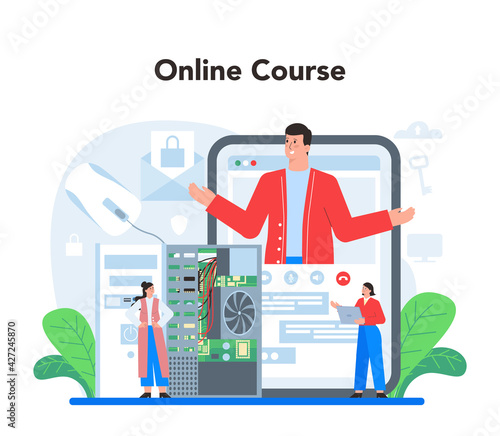System administrator online service or platform. Technical work with server