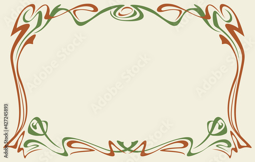 Art nouveau. Vintage frame. Vector isolate element. Wedding invitation, birthday cards. aesthetic ornament. EPS 8.