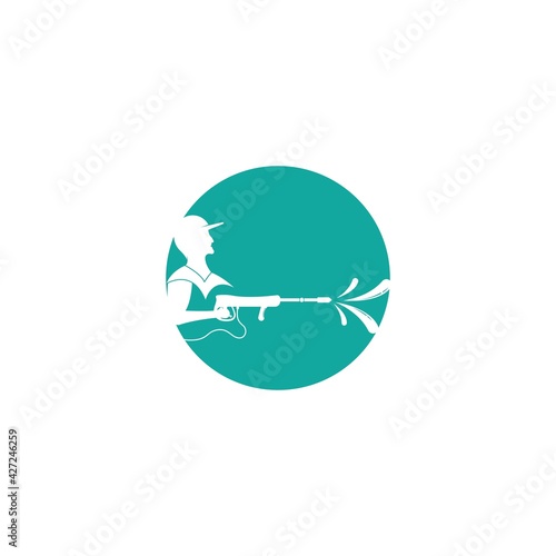 Pressure washing logo template.