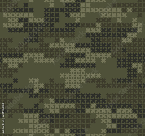 
Camouflage pixel seamless vector pattern, military texture for printing.
