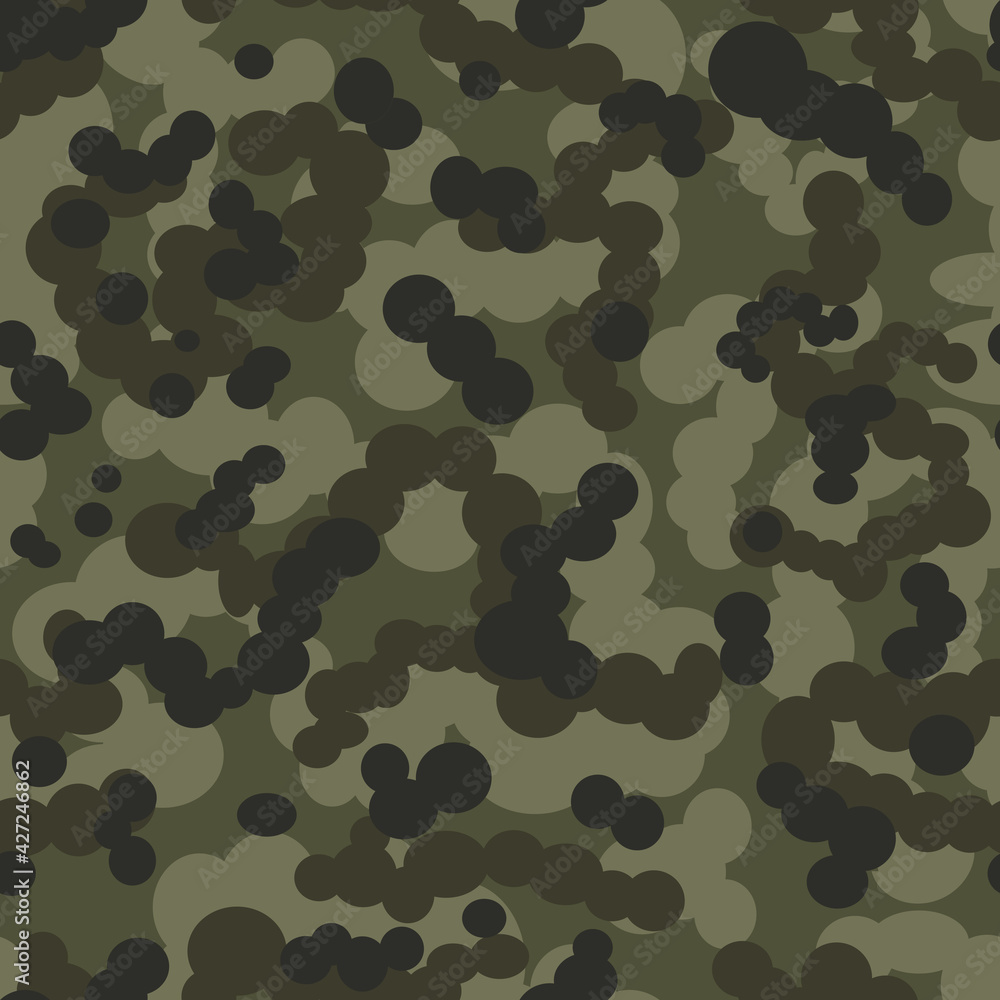 Naklejka premium Camouflage vector pattern, military seamless background on print