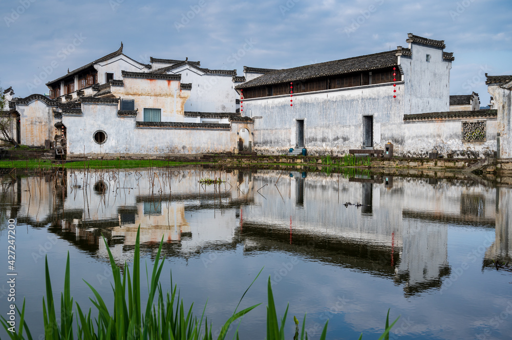 Chinese Hui style buildings by the lake