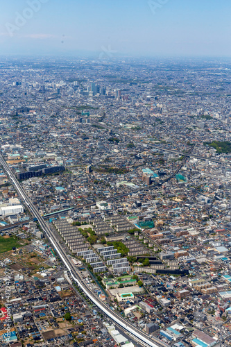 武蔵野線の西浦和駅付近から大宮方向を空撮 photo